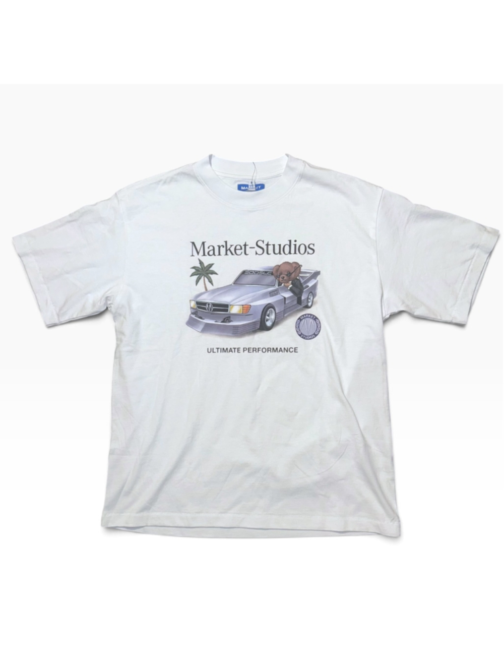 Market Car Bear Graphic Short Sleeve Shirt Size S